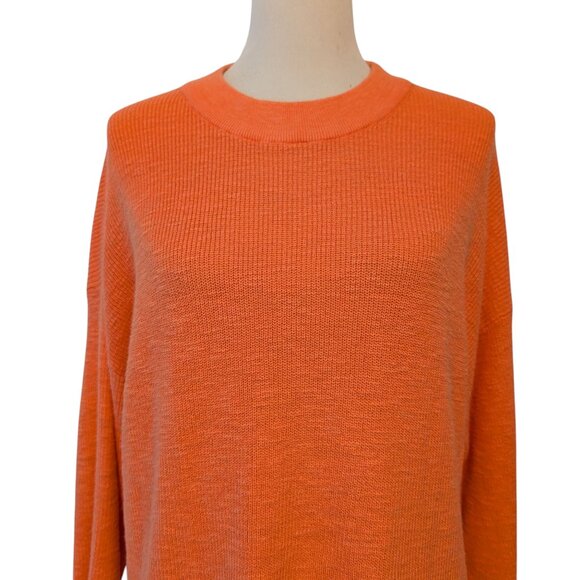FP Beach Free People Womens Size S Orange Malibu Pullover Ribbed Surf Sweater - Picture 4 of 10